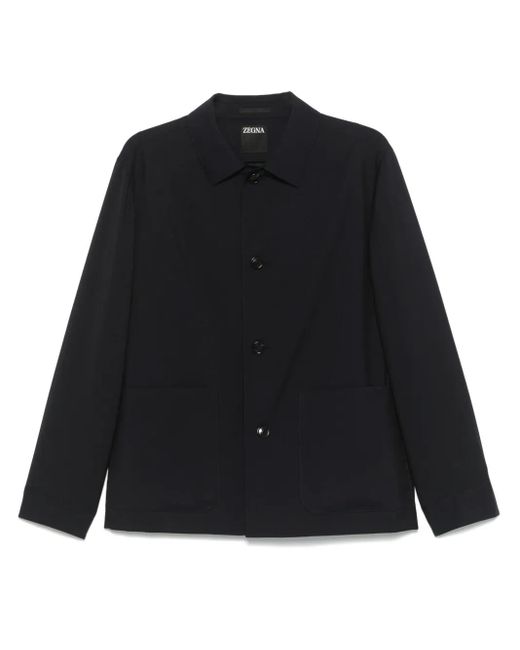 メンズ Zegna ボタン シャツジャケット Black