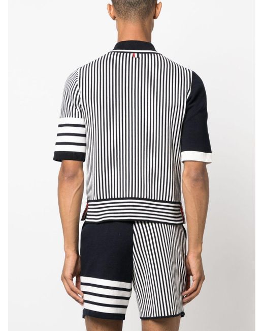 Thom Browne Black Funmix 4-bar Stripe Polo Shirt for men