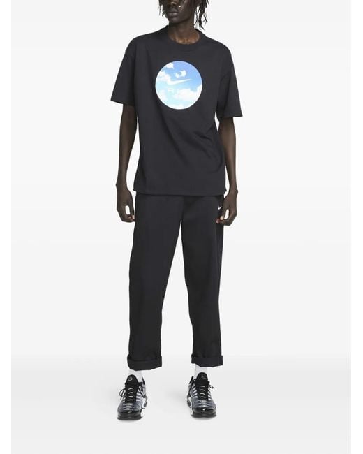 Nike Blue Graphic-Print T-Shirt for men