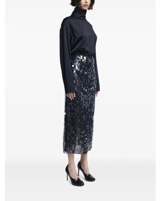 16Arlington Blue Ollal Satin Top