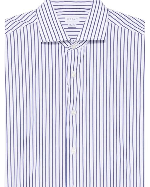 Orian White Striped-Pattern Shirt for men
