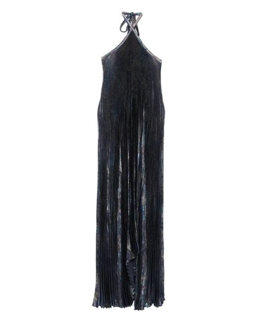 L'idée Blue Deesse Pleated Gown