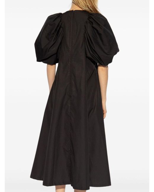 Noir Kei Ninomiya Midi-jurk Met Pofmouwen in het Black