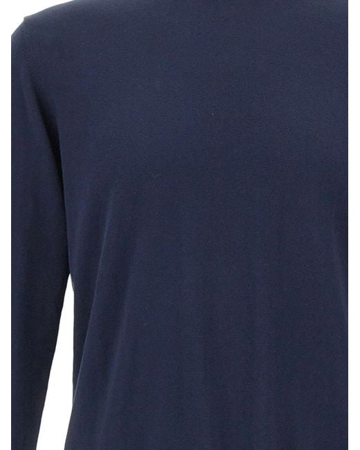 Peuterey Blue Long-Sleeved Ribbed Sweater for men