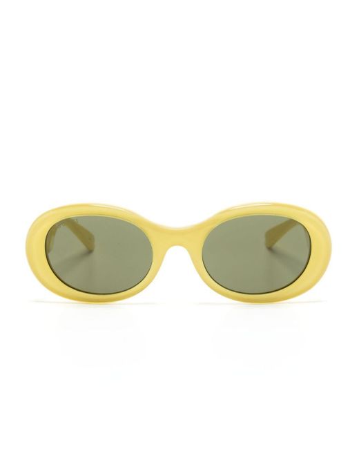 Gucci Yellow Oval-frame Sunglasses