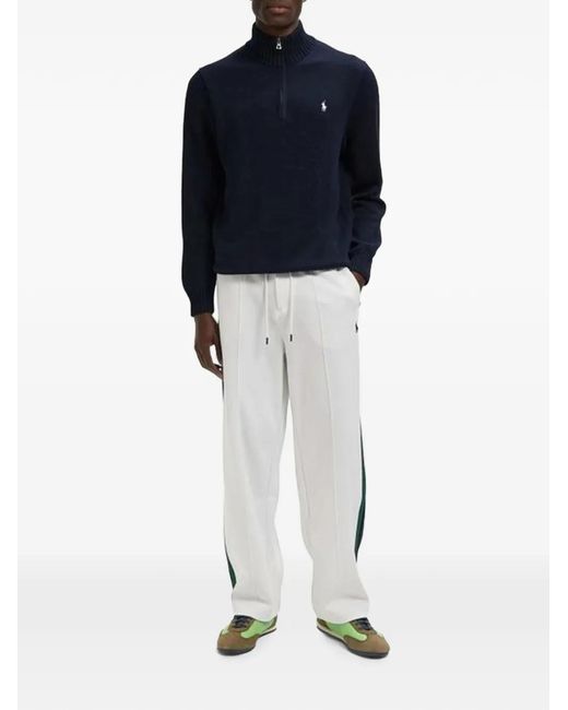 Polo Ralph Lauren Blue Logo-Embroidered Side-Stripe Track Pants for men