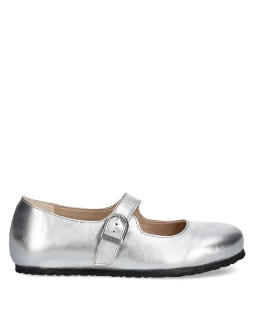 Birkenstock バックル フラットシューズ White