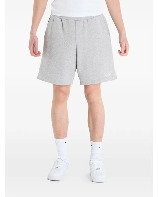 Dime Gray Logo-Embroidered Shorts for men
