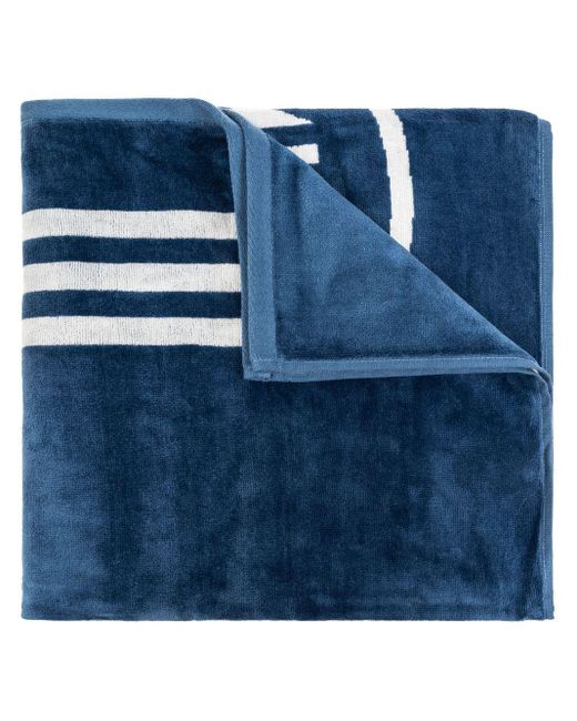 Adidas Blue Logo-print Beach Towel