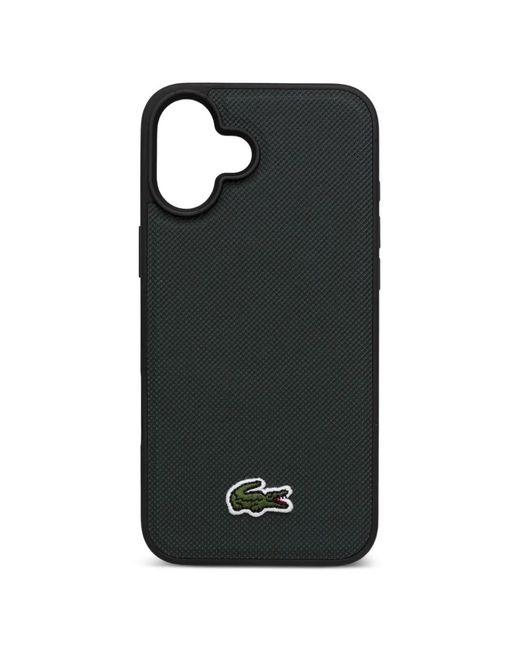 Lacoste Black Logo-Patch Textured Iphone 16 Case
