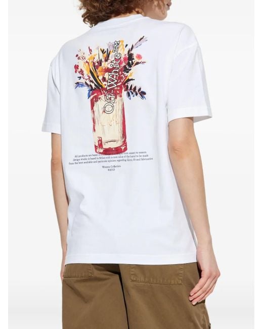 Off-White c/o Virgil Abloh White T-Shirt mit grafischem Print