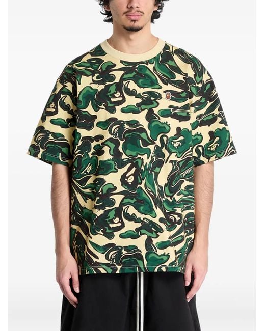 A Bathing Ape マーブルカモフラージュ Tシャツ Green