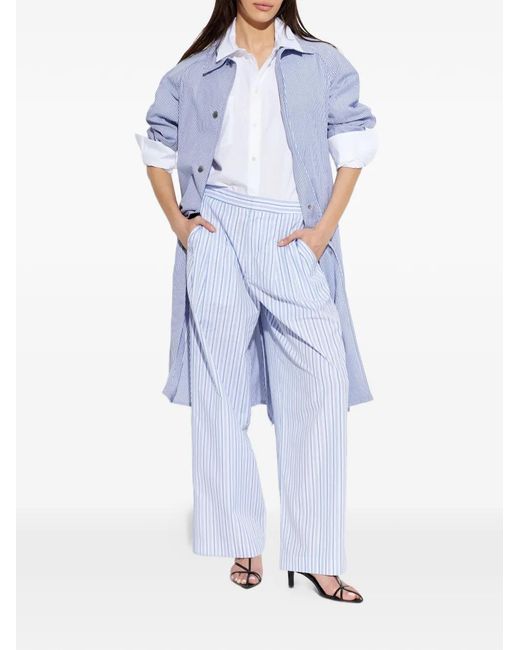 Rag & Bone Blue Manteau Rayé À Boutons
