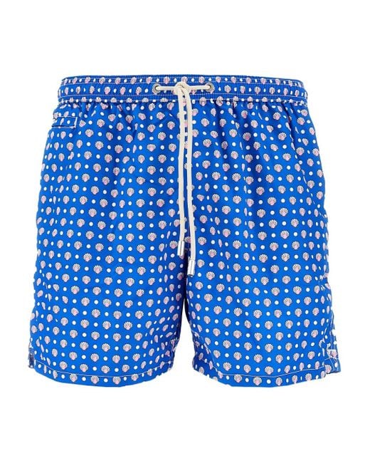 Mc2 Saint Barth Gemusterte Badeshorts in Blue für Herren