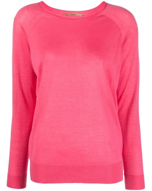 Nuur Pink Long-Sleeved Knitted Jumper