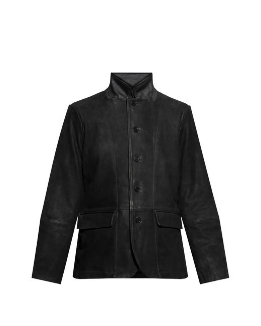 AllSaints Black Survey Double-Layered Suede Jacket for men
