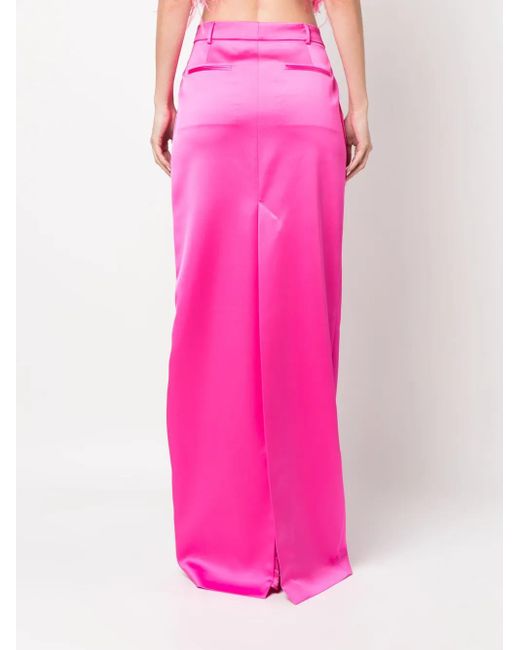 GIUSEPPE DI MORABITO Pink Mid-Rise Satin-Finish Maxi Skirt
