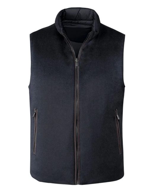 Moorer Blue Falieri-Ls9 Zip Padded Vest for men