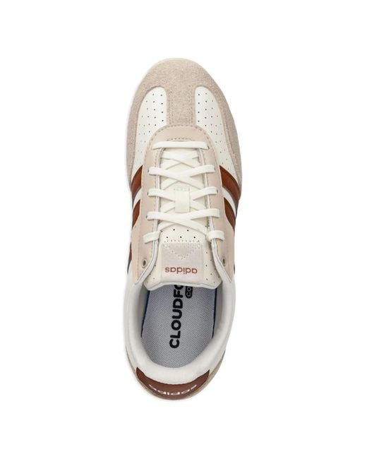 Adidas White Suede-Trimmed Panelled Sneakers