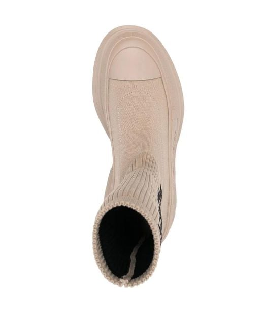 McQueen Natural Tread Ribbed-knit Ankle Boots for men