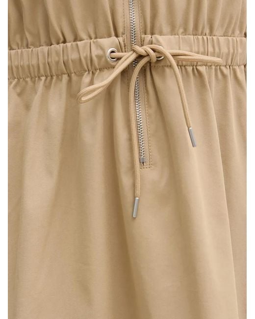 Marc O' Polo Natural Zip-Up Drawstring-Waist Mini Dress