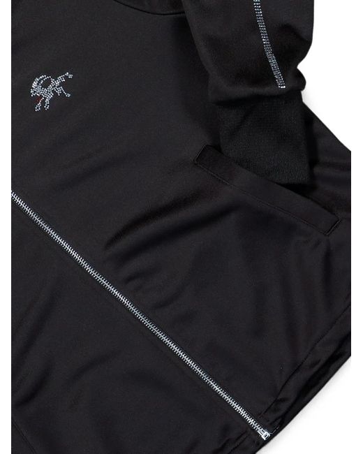 PROTOTYPES Black Rhinestone-Embellished Track Jacket for men