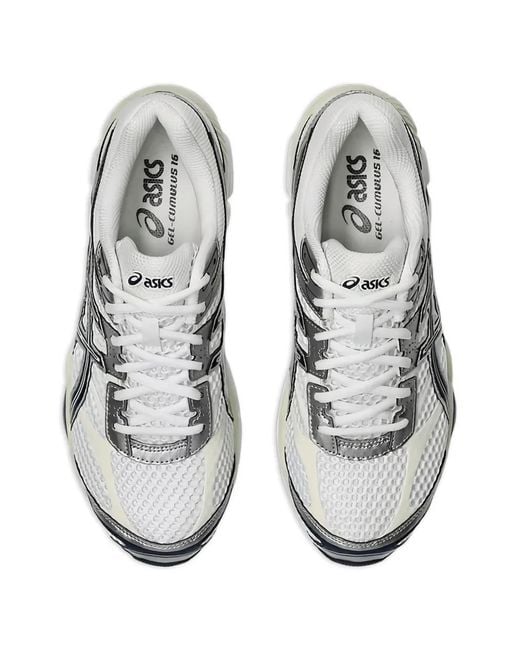 Asics White Gel-Cumulus 16 Mesh Sneakers