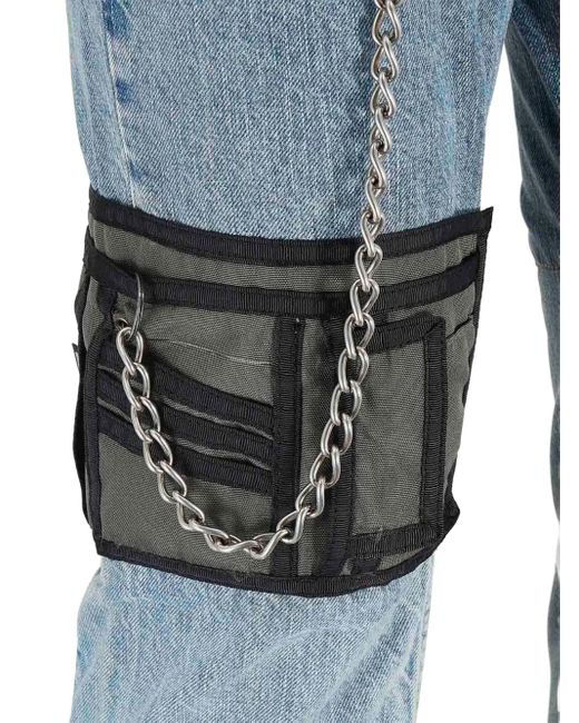 Martine Rose Blue Patchwork Chain Jeans for men