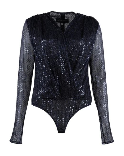 Talbot Runhof Blue Sequinned Body