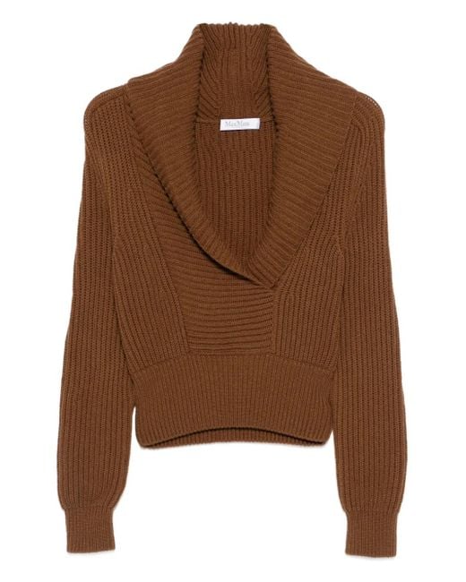 Pull À Col Châle Max Mara en coloris Brown