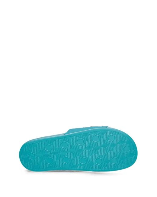 Versace Jeans Couture Blue Logo-Patch Slides for men