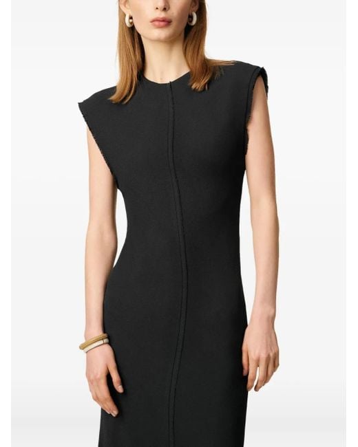 AMI Black Raw Edge Midi Dress