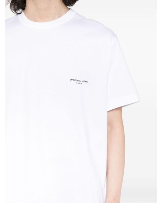 Camiseta con logo estampado Wooyoungmi de hombre de color White