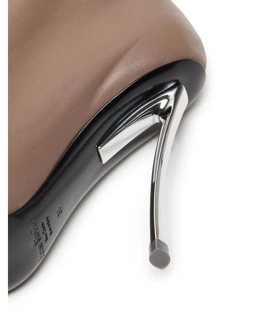 Acne Brown 100M Leather Zip Pumps