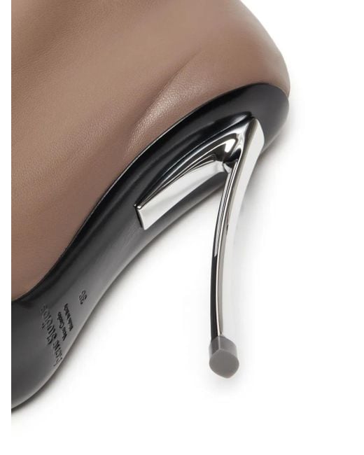 Acne Brown 100M Leather Zip Pumps