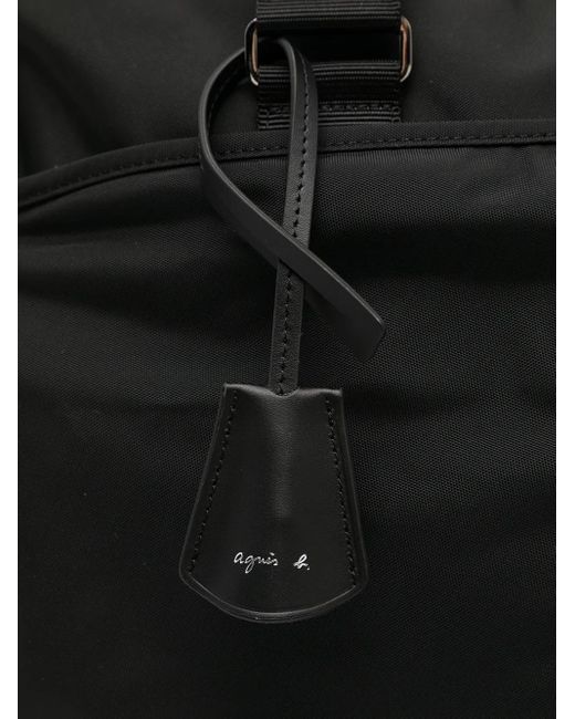 Agnes B. Black Logo-Patch Duffle Bag