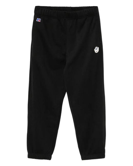 Chocoolate Black X Russell Athletic Bear-Embossed Trousers for men