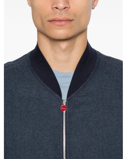 Kiton Blue Zip-Up Bomber Jacket for men