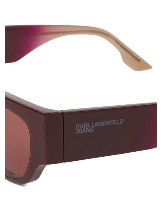 Karl Lagerfeld Pink Logo Rectangular Sunglasses