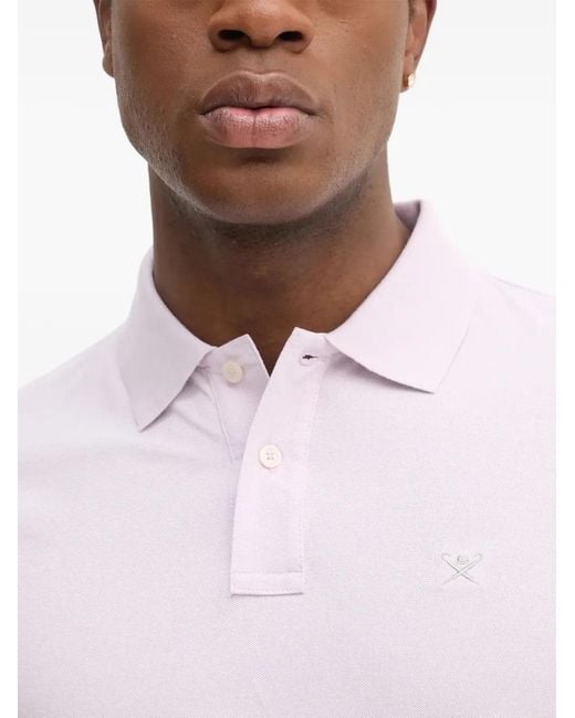 Hackett White Logo-Embroidered Short-Sleeve Polo Shirt for men