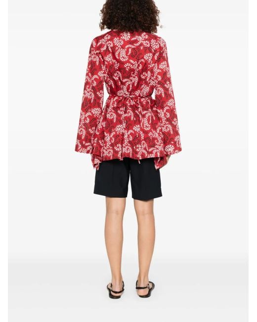 Lanvin Red Printed Cotton Shirt