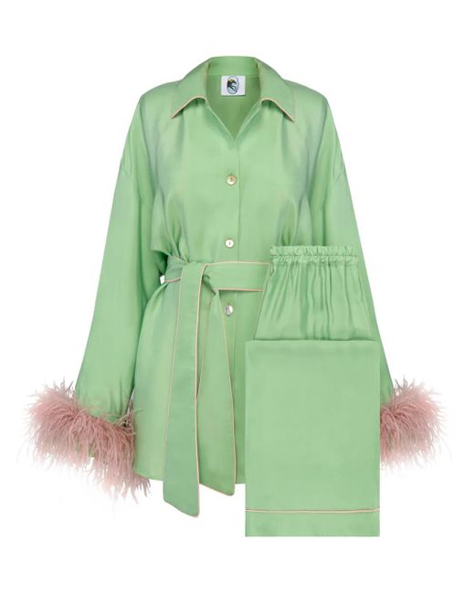 Sleeper Green Satin Pajama Set