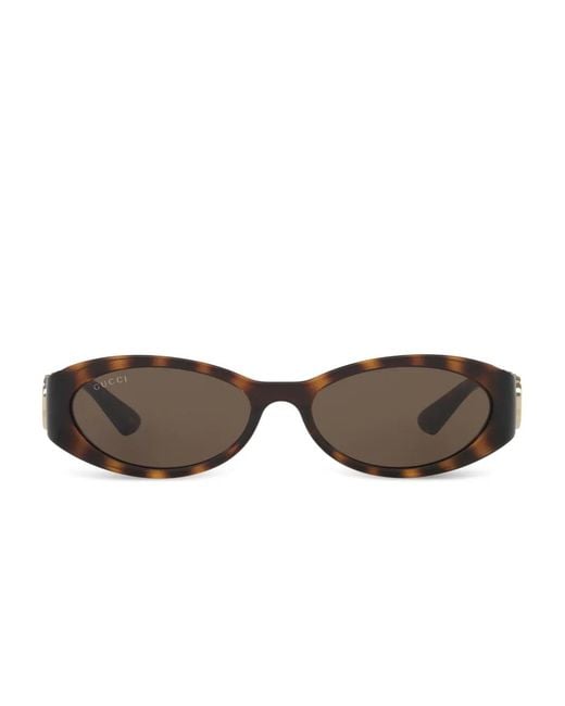 Gucci Brown Oval-Frame Sunglasses