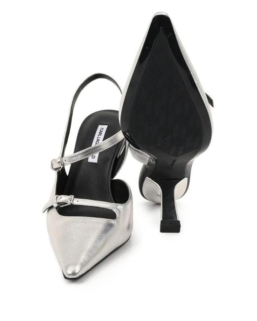 Karl Lagerfeld スリングバック パンプス White