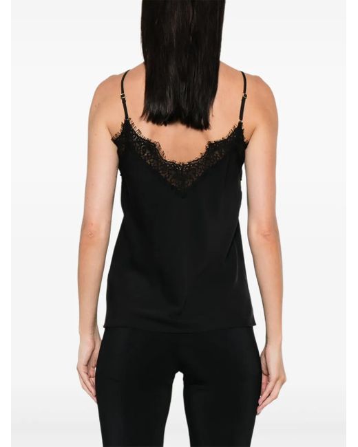 Nissa Black Lace-Trim Top