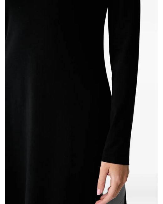 Marc O' Polo Black Long-Sleeve Jersey Midi Dress