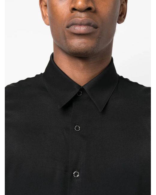 Patrizia Pepe Black Long-Sleeved Button-Up Shirt for men