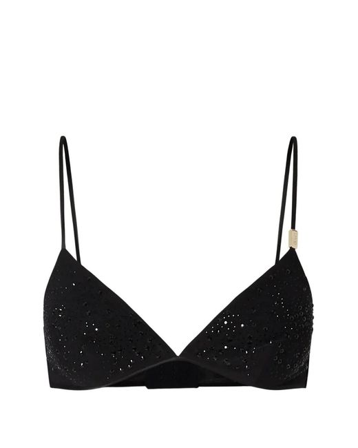 Liu Jo Black Tulle Top With Jewel Embroidery