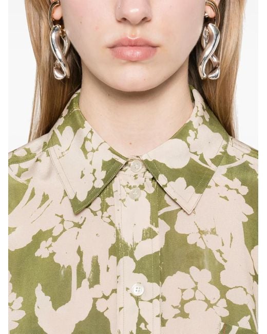 Camisa con estampado floral Victoria Beckham de color Natural