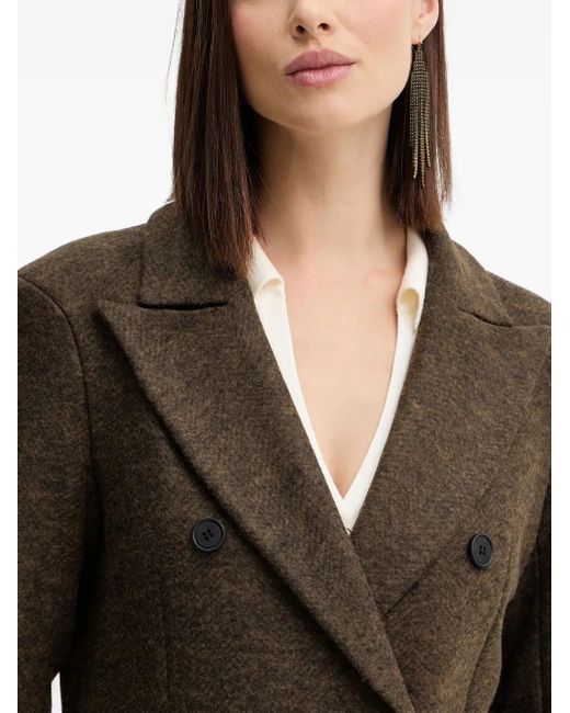 Silvian Heach Brown Double-Breasted Coat